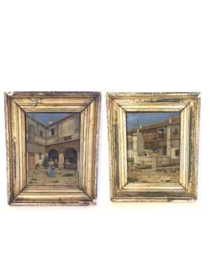 Paire de tableaux sur Séville