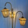 Lampadaire vintage tripode en métal et corde – Image 8