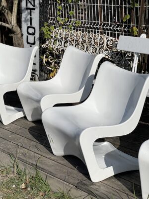 Collection de 4 Fauteuils Silène par M.Borgnat